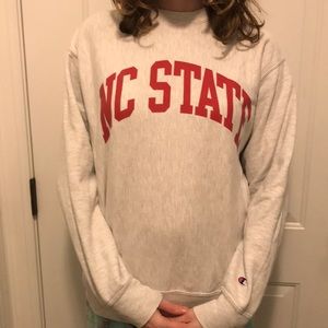 Heathered Gray Champion NC State Sweathsirt